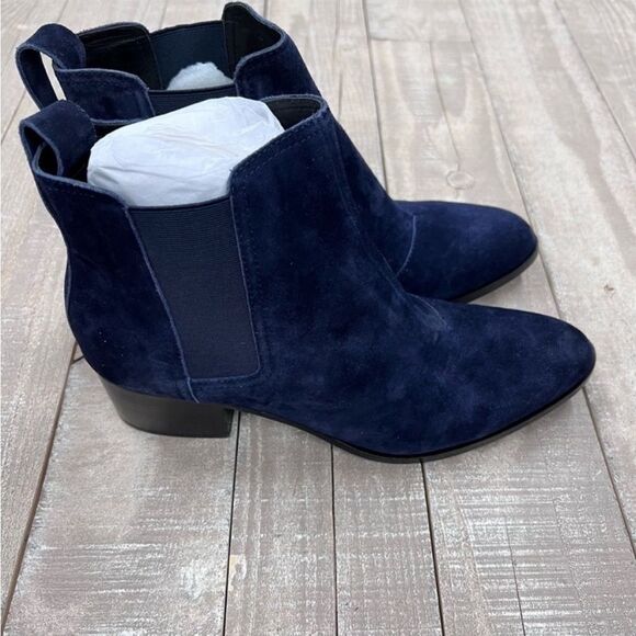 Rag & Bone Walker Boots In Navy Suede - Picture 3 of 5